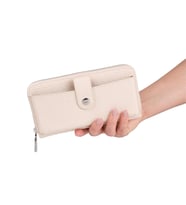 Bagacar Bozuk Para ve Telefon  Bölmeli Kullanışlı Cüzdan Mor (Bej)