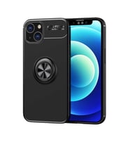 Uyumlu Model Apple iPhone 13 Kılıf Yüzüklü Magnetli Ravel Case (Siyah)