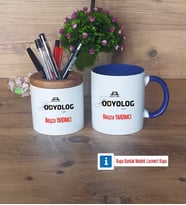 Odyolog Kalemlik, Kupa Bardak T Kişiye Özel Hediye (Model 6)