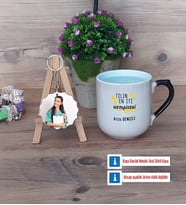 En İyi Hemşire Kupa Bardak Beyaz ve Fotoğraflı Ahşap Anahtarlık Hediye (Model 10)