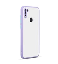 Galaxy M11 Kılıf Zore Hux Düğme ve Kapak Zıt Renk Kılıf (Lila)