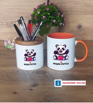 Sevimli Panda Kalemlik, Kupa Bardak T Kişiye Özel Hediye (Model 13)