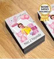 10 Temalı Kişiye Özel Resimli Doğum Günü Magneti  8x6 Cm 10 Adet (Pembe)