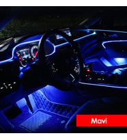 Araç Araba İçi Torpido Ledi Renkli İp Neon İp Led  2.50cm (Mavi)