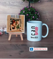 Arkadaşa Hediye Fotoğraflı Dekoratif Taş, Kupa Bardak Beyaz Hediye (Model 1)