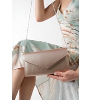 Kadın Gece&Abiye Saten Zincirli Portföy& Clutch (Rose)