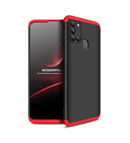 Galaxy A21S Kılıf Zore Ays Full Koruma Kılıf (Siyah-Kırmızı)