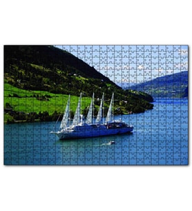 Cakapuzzle  Dev Beyaz Yelkenli Manzara  Puzzle Yapboz MDF (Ahşap) (1000 Parça)
