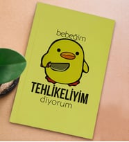BK Gift Esprili Tasarım Serisi Sert Kapaklı Sarı Defter, Arkadaşa Hediye, Yeni İş Hediyesi, Doğum Günü Hediyesi, Anı Defteri (Model 14)
