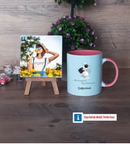 Geometri Öğretmeni Fotoğraflı Dekoratif Taş, Kupa Bardak Beyaz Hediye (Model 6)