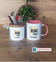 İnşaat Mühendisi Kalemlik, Kupa Bardak T Kişiye Özel Hediye (Model 9)