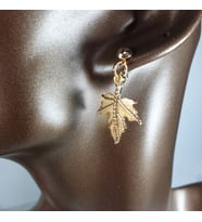 Yaprak Temalı Küpe-3,5cm (Gold)