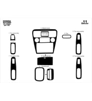 Meriç® Honda Accord Euro Ön Torpido Kaplama Maun 11 Parça 1998-2002 (Piano Black)
