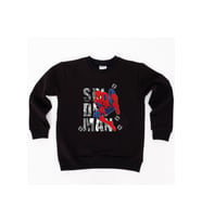 Spiderman baskılı örümcek adam pamuklu kumaş çocuk sweatshirt (Siyah)