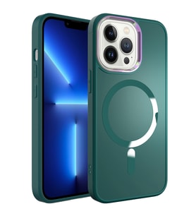Apple iPhone 12 Pro Kılıf Magsafe Wireless Şarj Özellikli Zore Stil Kılıf (Koyu Yeşil)