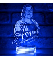 Kişiye Özel Anneler Günü Hediyesi, Led Aydınlatma (Mavi)