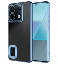 Xiaomi Redmi Note 13 Pro 5G Kılıf Köşeleri Renkli Şeffaf Kamera Korumalı Silikon Luxury Kapak (Mavi)