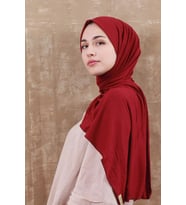 Pamuklu Penye Şal (Bordo)