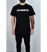 Layk Mayk Kabartma Baskılı Erkek T-shirt Relaxed Fit - lykmyk1 (Siyah)