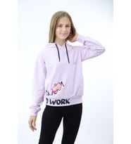 Toontoy Kız Çocuk Baskılı Sweatshirt (Açık Lila)