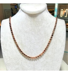 Pullu Arpa Zincir Gümüş Kolye (Rose)