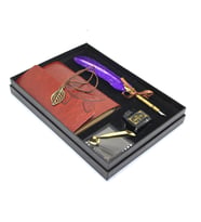 Kişiye Özel Divit Hokka Defter Ve Tüylü Kalem Seti (Mor)
