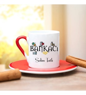 Bankacı Türk Kahvesi Fincanı (Kırmızı)