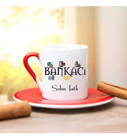 Bankacı Türk Kahvesi Fincanı (Kırmızı)