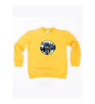 batman baskılı pamuklu kumaş çocuk sweatshirt (Sarı)