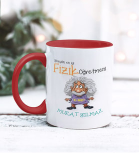 Fizik Öğretmeni Tasarımlı Kişiye Özel Kupa Bardak (Kırmızı)