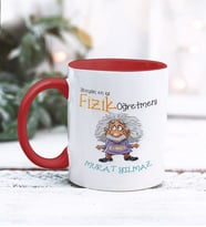 Fizik Öğretmeni Tasarımlı Kişiye Özel Kupa Bardak (Kırmızı)