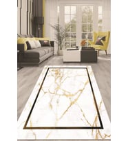 Dijital Kaymaz Taban Yıkanabilir Modern Renkli Salon Halısı Mutfak Halısı Yolluk ND-HT-1084 (Gold)