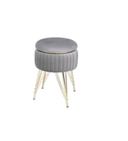 BİANCO METAL AYAKLI SEHPALI PUF (Gri)