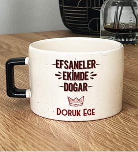 Kişiye Özel Efsaneler Ekimde Doğar Hediye Lüks Fincan Doğum Günü Hediyesi (Siyah)