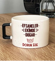 Kişiye Özel Efsaneler Ekimde Doğar Hediye Lüks Fincan Doğum Günü Hediyesi (Siyah)