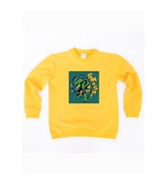 Spiderman baskılı pamuklu kumaş çocuk sweatshirt (Sarı)