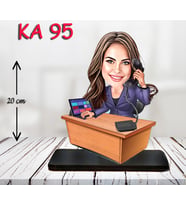 KİŞİYE ÖZEL KARİKATÜR muhasebeci kadın BİBLOSU (Bordo)