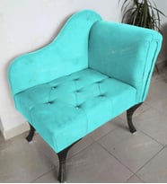 Yeni Model Ters Kol Tekli Köşe Koltuğu Josefin Bench Siyah Ayak (Turkuaz)