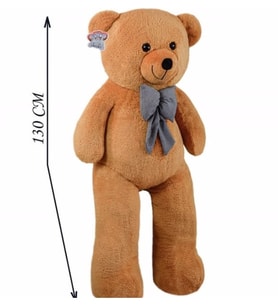 Kişiye Özel İsim Baskılı 130 Cm Papyonlu Büyük Ayıcık (%100 Yerli ) (Kahverengi)