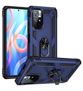 Xiaomi Redmi Note 11 5G Kılıf Yüzüklü Zırh Tank Vega (Mavi)