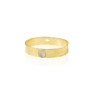 Kadir Jewellery 22 Ayar Altın Kaplama El İşçiliği Zirkon Taşlı Kadın Kelepçe Bilezik (Gri)
