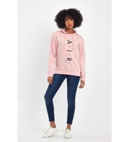 Süperlife Kadın Kapşonlu AR Baskılı İnce Sweatshırt SPR22SWk162 (Pink)