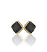 Kadir Jewellery 22 Ayar Altın Kaplama Kadın Minimal Küpe -El İşçiliği Ve Hipoalerjenik Küpe (Mor)