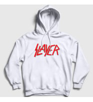 Presmono Unisex Beyaz Solo Logo Slayer Kapüşonlu Sweatshirt 111977tt (Beyaz)
