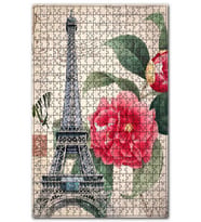 Cakapuzzle Mektup Eyfel Kulesi Gül Görseli Puzzle Yapboz MDF (Ahşap) (1000 Parça)
