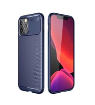Uyumlu Model Apple iPhone 12 Pro Max Kılıf Karbon Silikon Case (Lacivert)