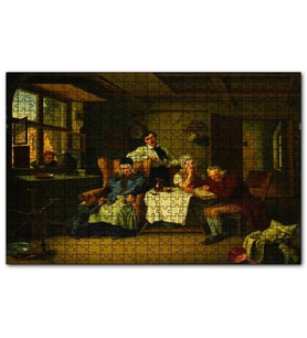 Cakapuzzle İncil Okuyan Aile Yağlıboya  Puzzle Yapboz MDF (Ahşap) (255 Parça)