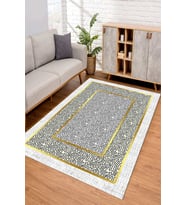 Dijital Kaymaz Taban Yıkanabilir Renkli Salon Halısı Mutfak Halısı Yolluk ND-SD-1071 (Beyaz)