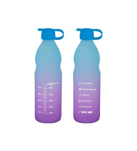 1 Lt Motivasyon Su Matarası Cam Su Şişesi 1000 ml (Mavi)