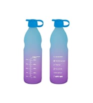 1 Lt Motivasyon Su Matarası Cam Su Şişesi 1000 ml (Mavi)